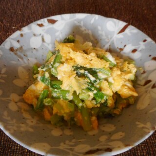 小松菜とニラの卵炒め